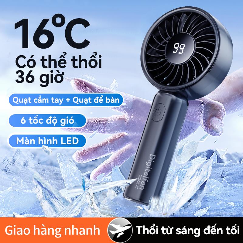 Quạt cầm tay mini, 5000mAh, 3 mức điều chỉnh gió mạnh, độ ồn thấp, có thể gập lại, thời lượng pin dài 3
