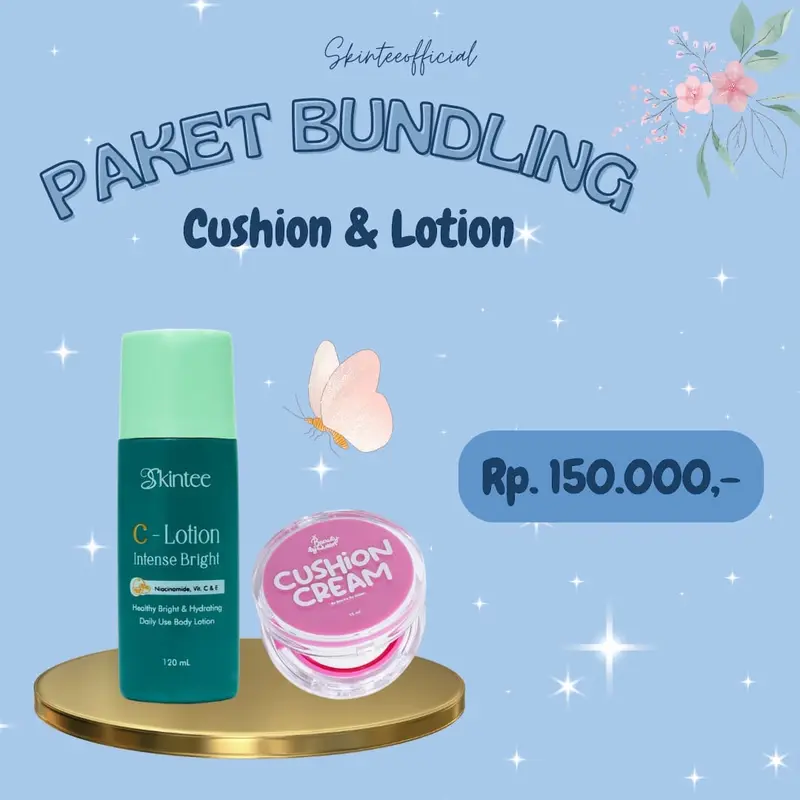 PAKET BUNDLING CUSHION  & LOTION SKINTEE 0