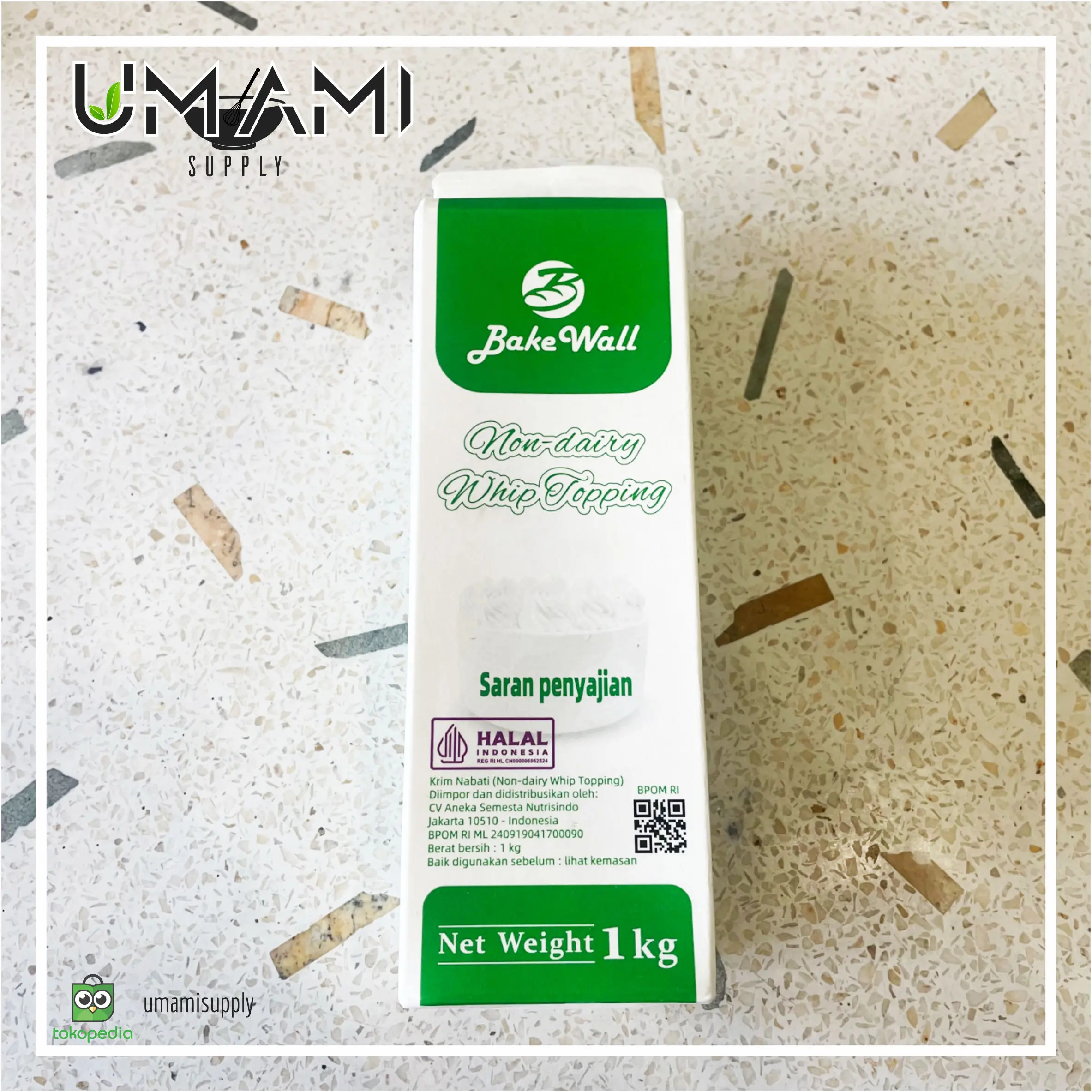 Bake Wall - Non Dairy Whipping Cream Green / Hijau - 1ltr