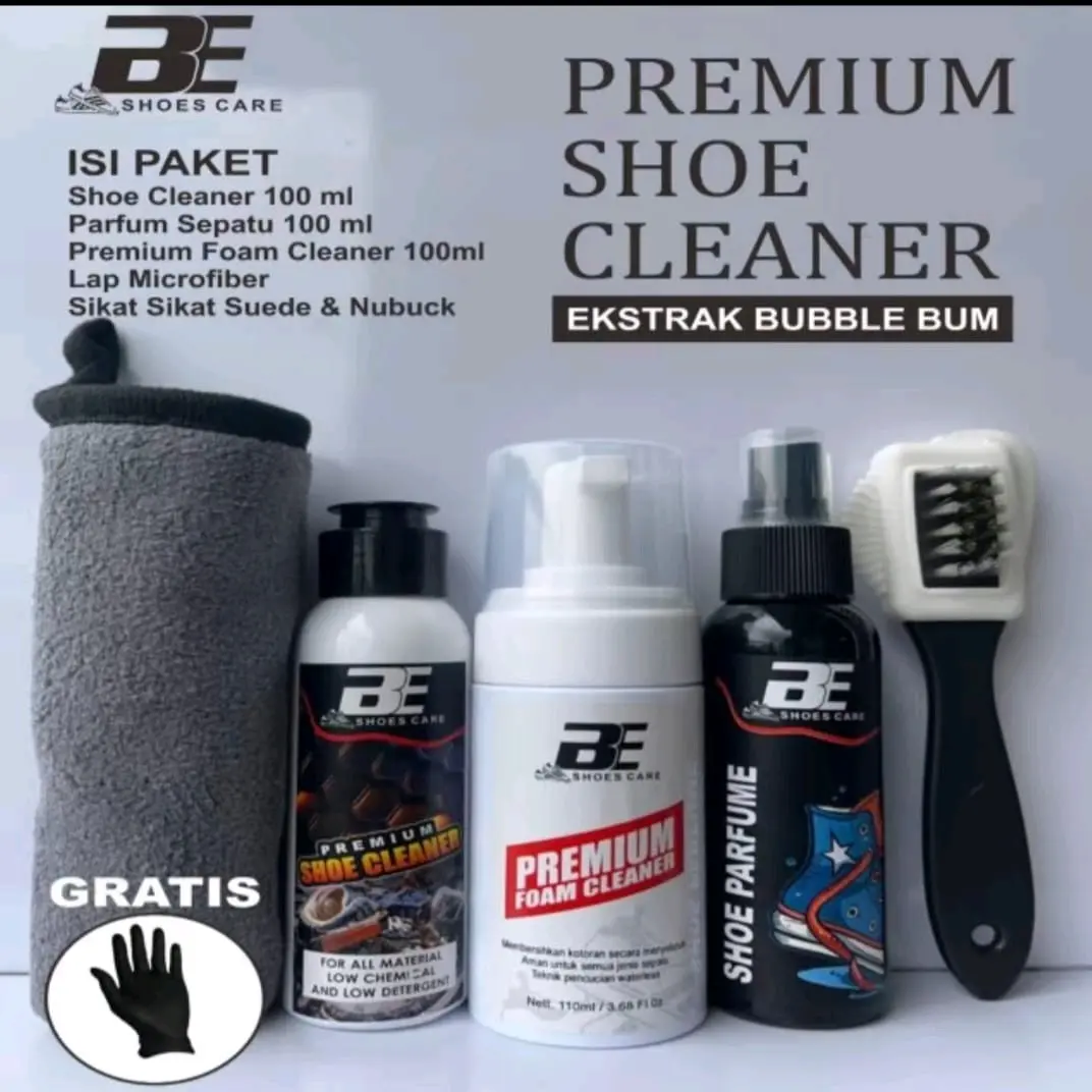 TERLARIS NO.1 | Paket Lengkap Pembersih Sepatu Bubblegum By Be Shoes Care sabun cuci insole anti bau