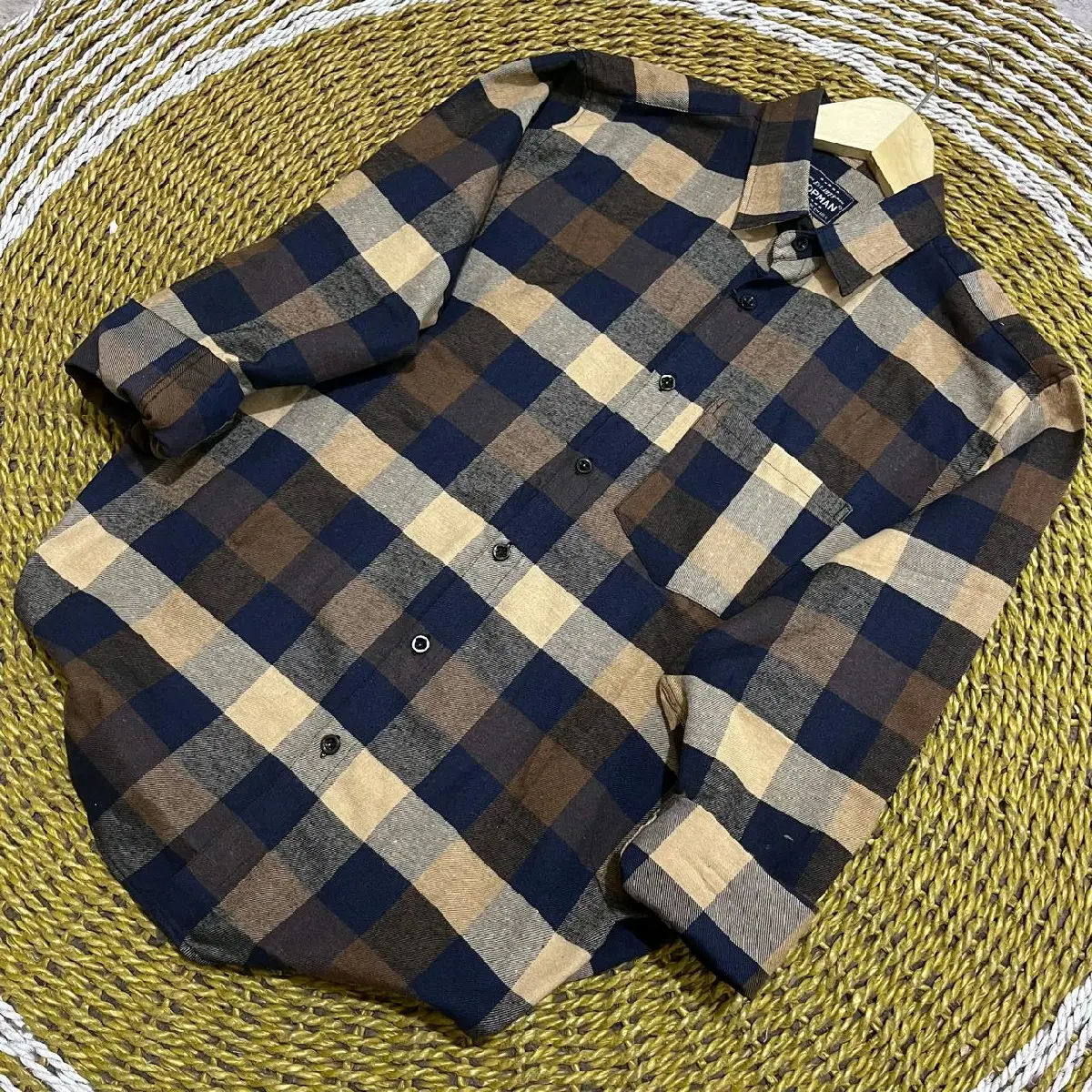 kemeja flanel pria wanita lengan panjang motif kotak black white Distro Kain Lembut