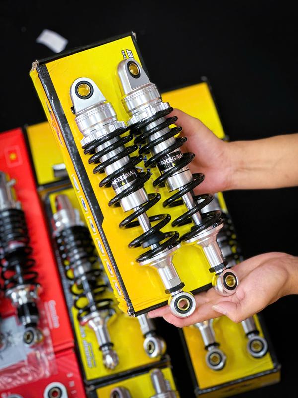 Phuộc Không bình dầu mod tem TAKEGAWA - NIT.RON mẫu mới dành cho SIRIUS, WAVE, FU . Bảo hành 6 tháng Lò xo cứng tải nặng Phụ Tùng