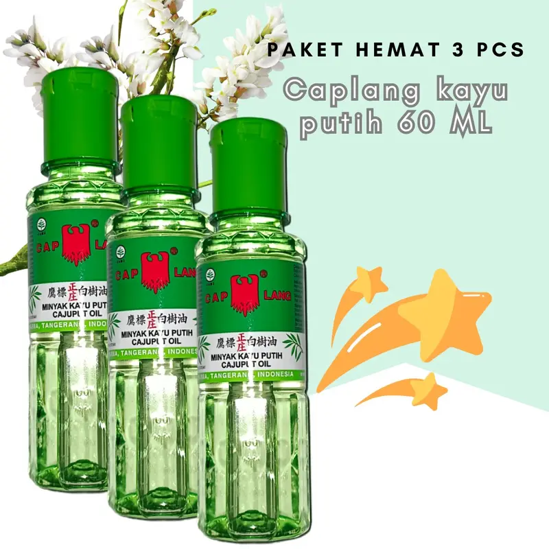 Paket 3 Botol Caplang Minyak Kayu Putih 60 Ml Tubuh 2