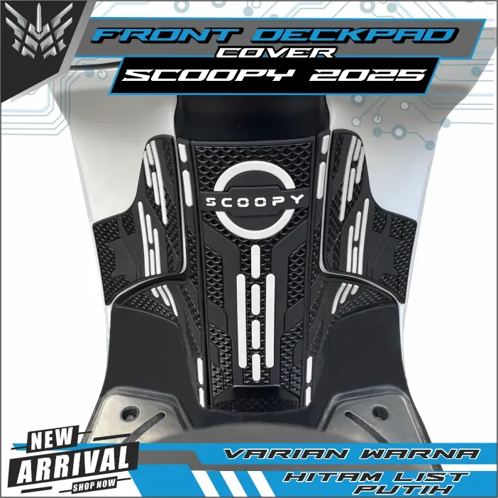 Misoka Front Deckpad Cover Scoopy 2025 & 2026 Rubber KARET Tebal 3 mm Keren Pelindung Dasbord Depan Motorcycle Edisi 3D Wave 9 Pilihan Warna Motorcycle