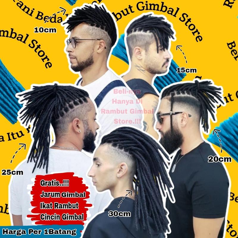 RAMBUT GIMBAL Sintetis Warna / Dreadlock / Dread Lock / Dreadlocks ...