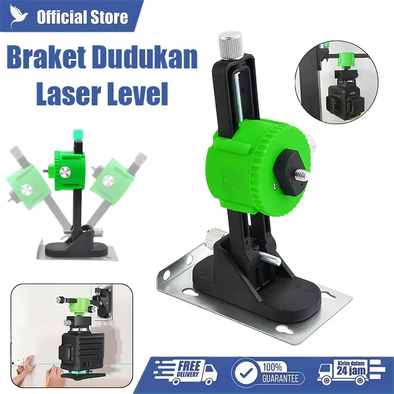 Braket Dudukan Waterpass Laser, Penyangga 1/4 Inci / Aksesori Adaptor Pelat Waterpass Laser / Waterpass Laser Pasang Dinding