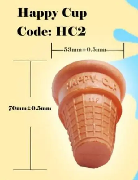 HAPPY CUP WAFER CONES - PACK OF 120 - ICE CREAM CONES Snack
