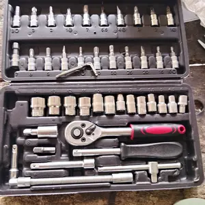 Set Kunci Sok Kunci Shock 46 pcs Mobil Motor Lengkap Socket Tool Kit set Pas Ring Motor Mobil