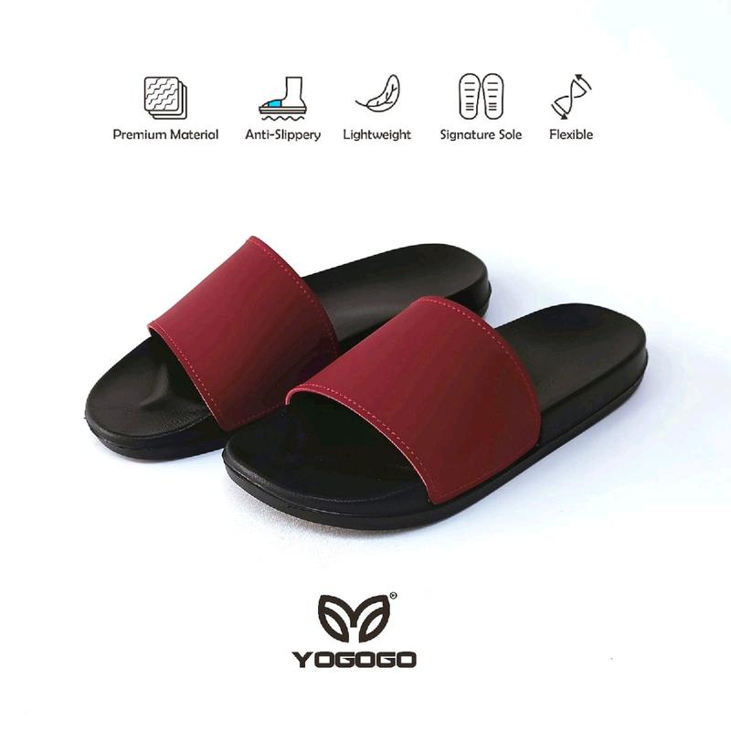 Sandal Slide Sendal Slop flip flop Pria Wanita Polos Flat 1