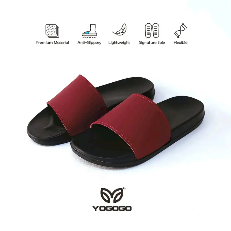 Sandal Slide Sendal Slop flip flop Pria Wanita Polos Flat 1