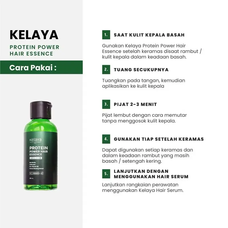 Kelaya Hair Tonic 100ml Protein Power Hair Essence Hair Tonic Rambut Rontok Vitamin Rambut Rontok 4