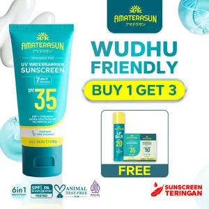 [EXCLUSIVE BUY 1 GET 3] - AMATERASUN  UV WaterBarrier SPF 35 PA++++ Sunscreen Wudhu Friendly