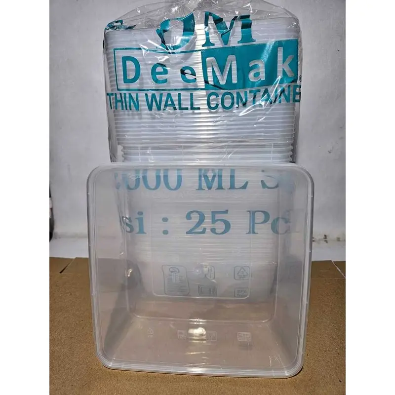 Kotak Makan Plastik / Thinwall / Food Container - Kotak 2000ml DM 0