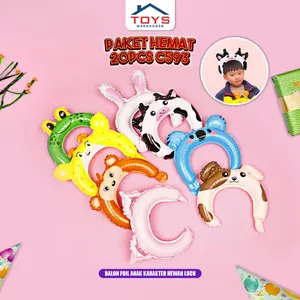 COD Paket Hemat 20PCS C593 Balon Foil Anak Karakter Hewan Lucu TW