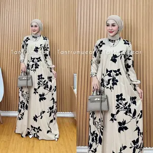 Gamis Rayon Premium Motif Flower Ukuran Jumbo LD120