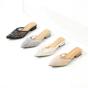 Millasevano Sandal Wanita Heels Pesta Bordir Kondangan Wisuda Terbaru Simple Kekinian Cantik Elegan Heels Lamaran Faux Leather Anti Slip Tinggi Hak 3 cm VC 35