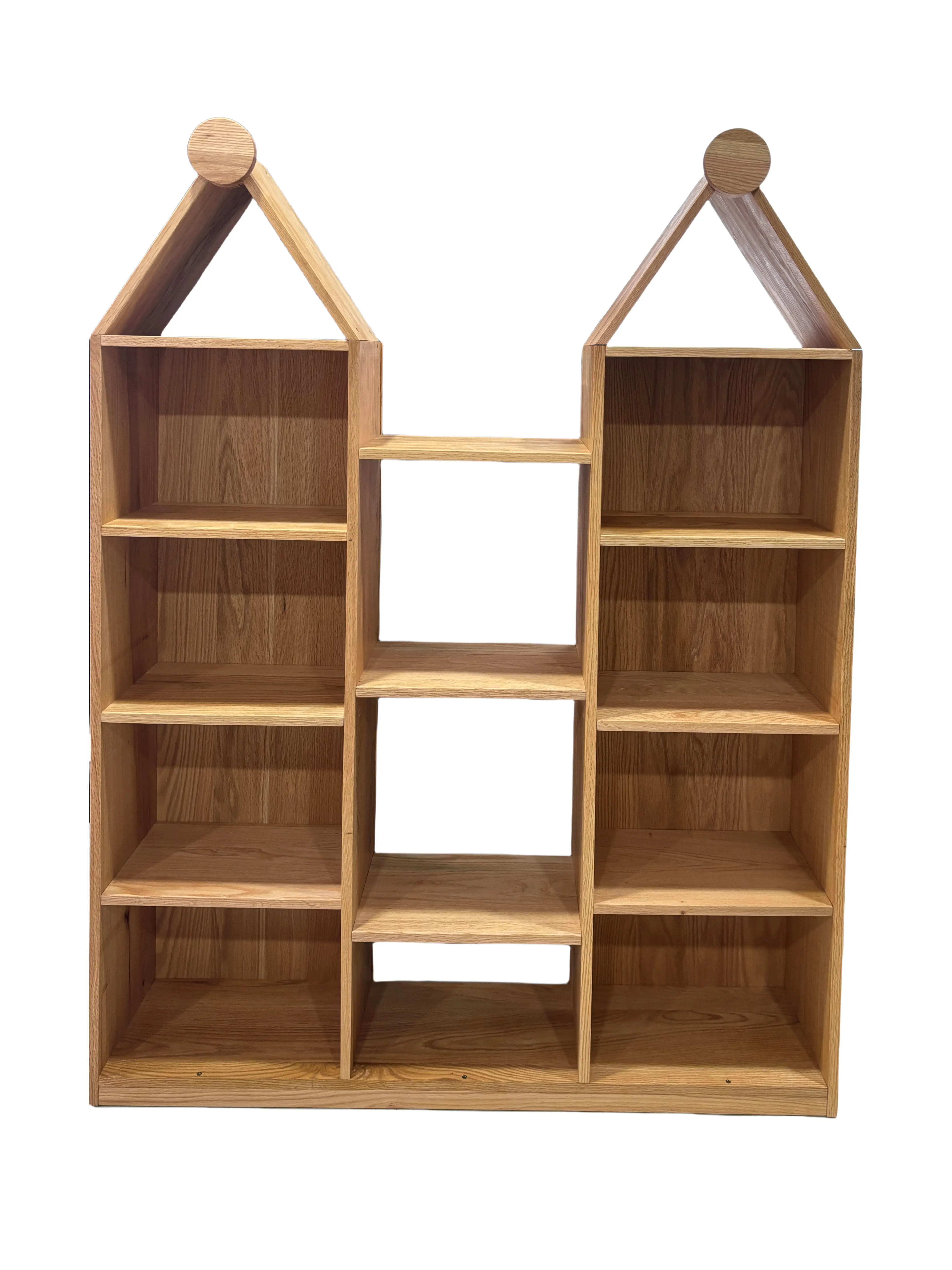 GT-Wood Children's Castle Bookshelf Red Oak Solid Wood Bookshelf Red Oak Bookcase