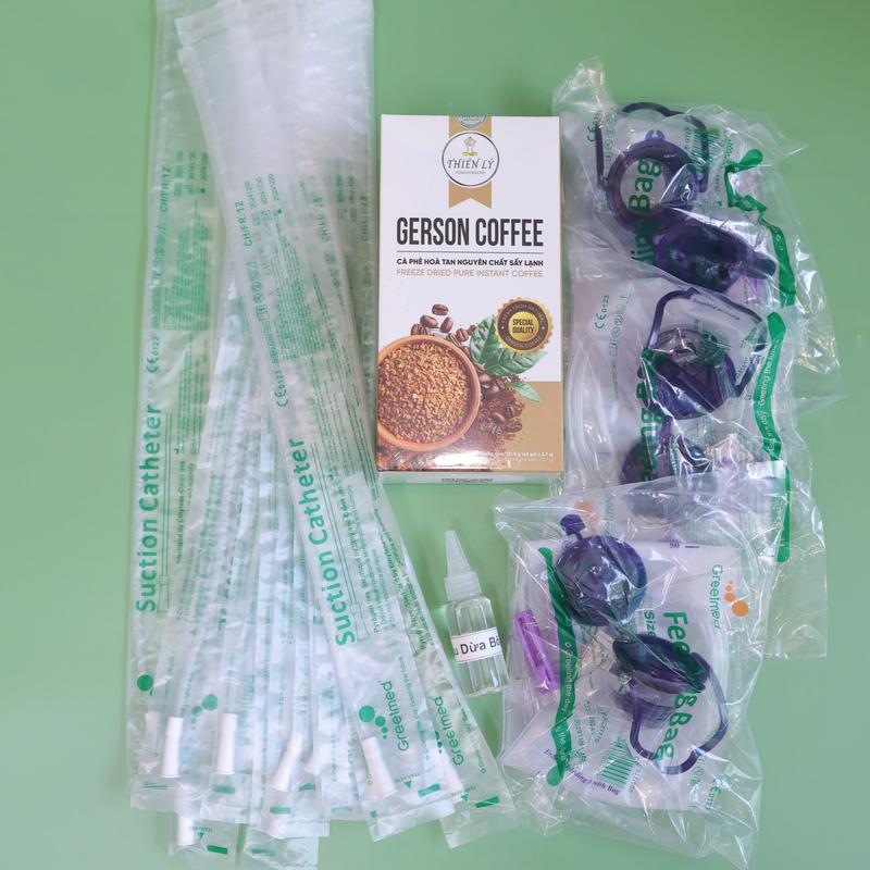 cafe thải độc đại tràng Loại hòa tan 1 Hộp GERSON COFFEE + Kèm dụng cụ   cho 45 lần sử dụng   thienlysongkhoe 