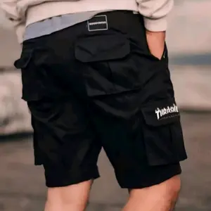 CARGO PANTS Thrasher Distro Bordir Style Holigan untuk Pria Short Pinggang Melar Premium Nyaman Twill Dewasa