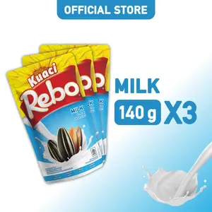 Rebo Kuaci Rasa Milk 140 Gram Bundling 3 PCS