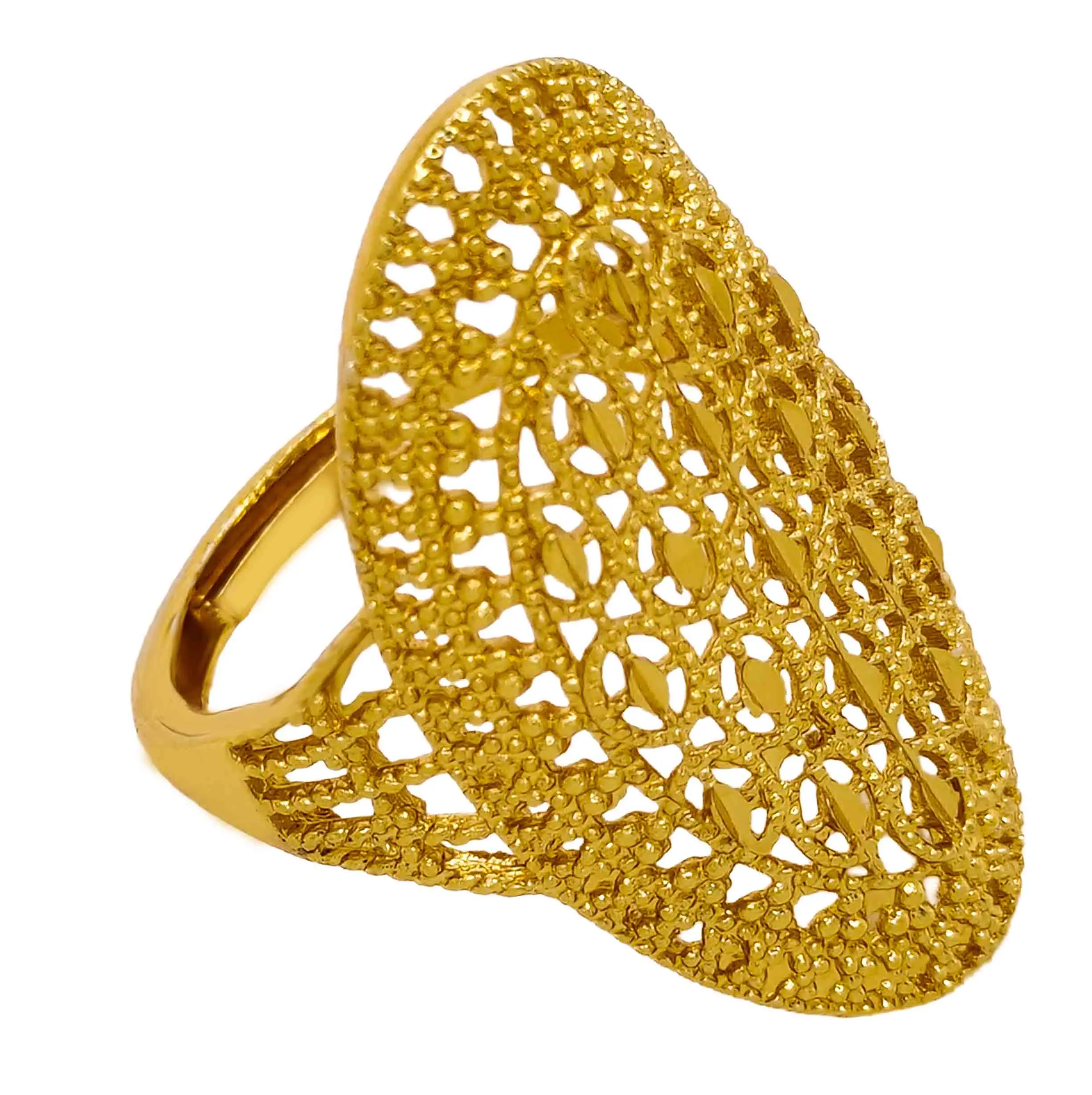 Hot Selling 22k Gold Plated Design  Woman Man Hollow Engrave Ring Factory Wholesale Wedding Adjustable size Fashion Jewelry Ring