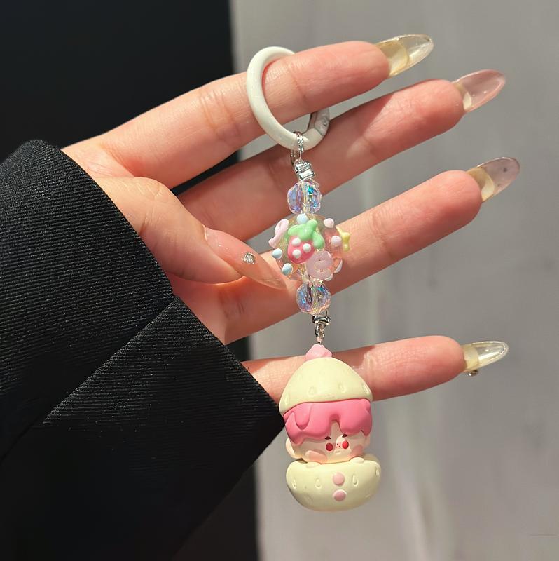 BEAN Kawaii Strawberry Beanded Mobile Phone Pendant Cute Fun DIY Pendant Keychain Decoration Accessories Good Friend Christmas Gift 5