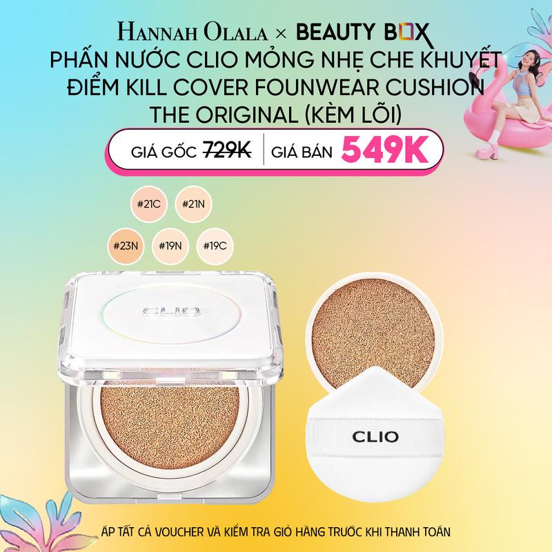 Phấn Nước Clio Mỏng Nhẹ Che Khuyết Điểm Hoàn Hảo Kill Cover Founwear Cushion…