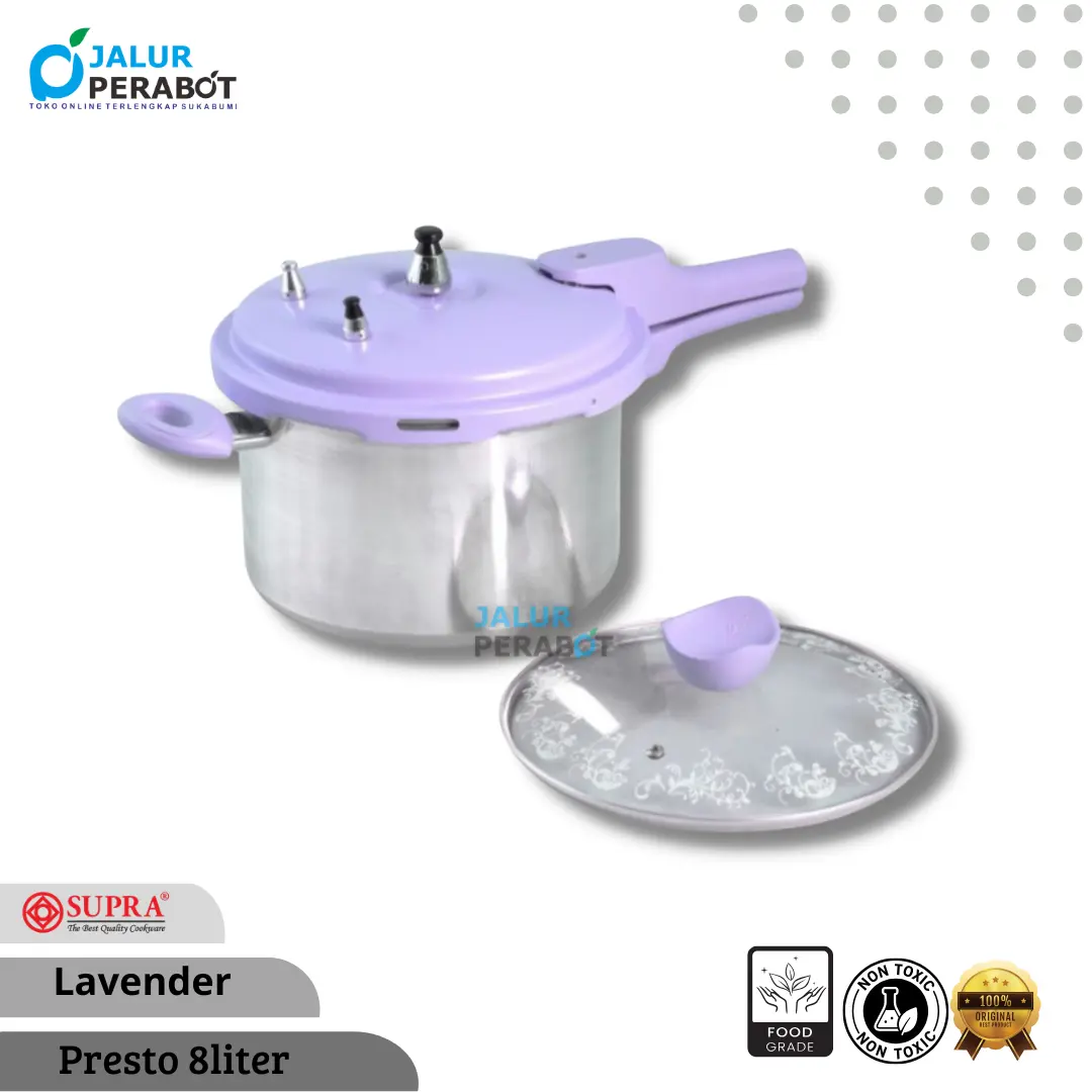 Panci presto SUPRA 8 Lt / SUPRA Pressure 8lt Dapur Kaca Pink