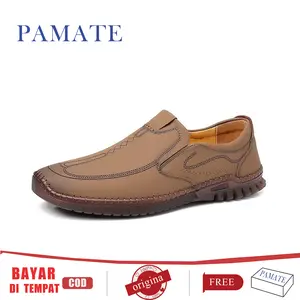 [PAMATE]Jahit Tangan Premium Sepatu Pria Sewing Bag Kulit Asli | Retro & Tahan Lama untuk Santai