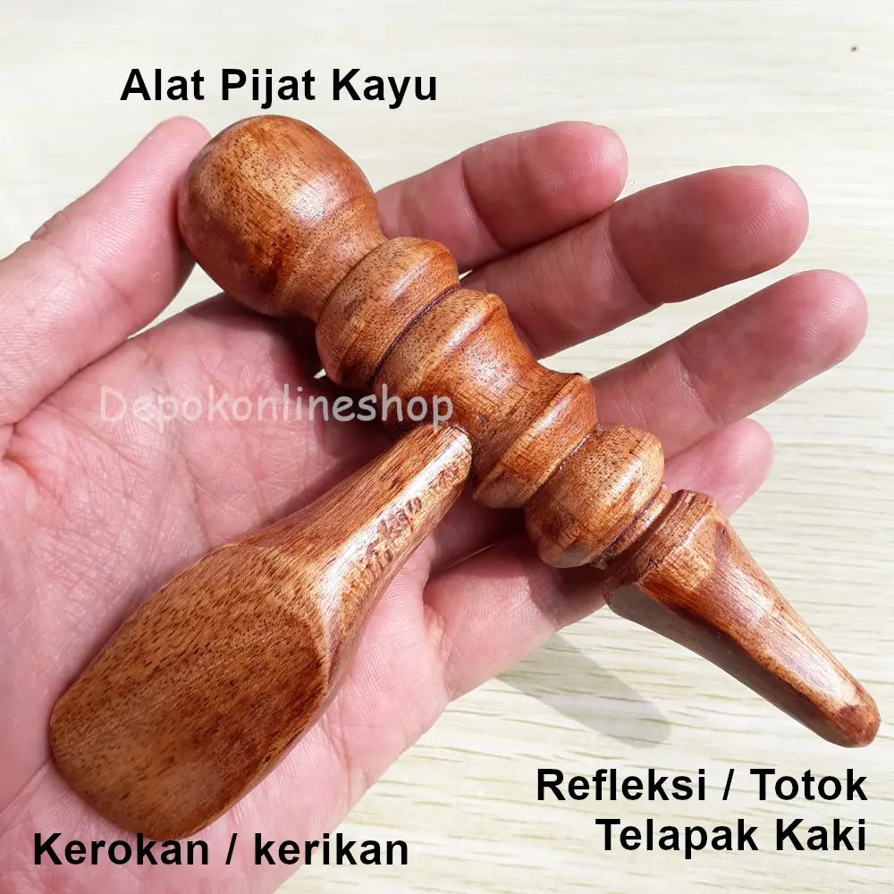 Alat Pijat Telapak Kaki Tangan Refleksi Urut Kerokan Masuk Angin Pijet Reflexi Totok Pijit Repleksi Pemijat Manual Tradisional dari Kayu