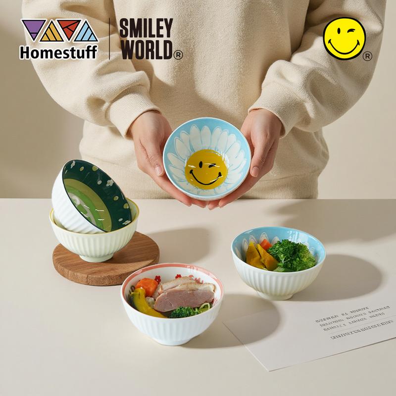 [SNI] HOMESTUFF x SmileyWorld / Hampers Mangkok Set SmileyWorld / Motif SmileyWorld lucu / Bowl Set Japanesse motif SmileyWorld Souvenir / Garansi 4