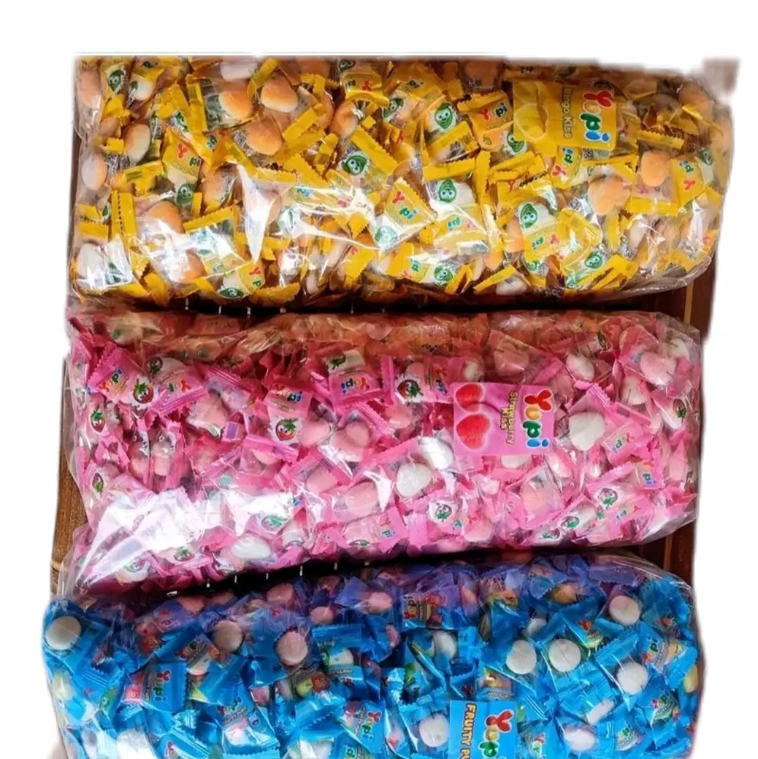 yupi love strowberi 250 gr.500gr.1 kg.yupi kiloan permen marshmallow candy 7 days crystal