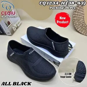 TheNY - Sepatu Kerja Pria Slip On Sepatu Bahan Karet Casual Anti Air Anti Slip Ceqiu 123A-H Shoes