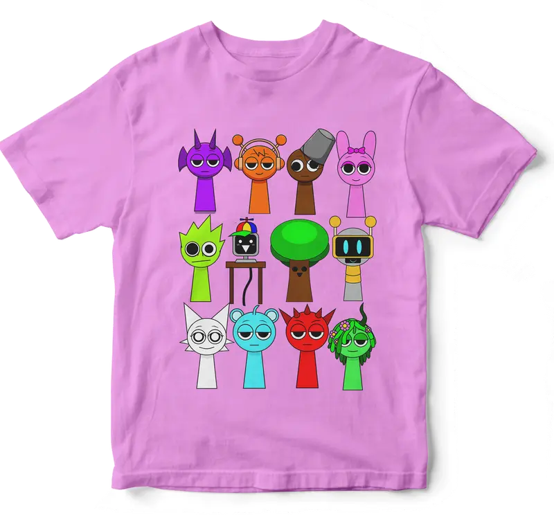 Baju Kaos Anak Sprunki laki-laki Perempuan 1-9 Tahun Baju motif Sprunky Anak Combed 6