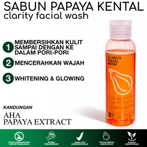 SABUN PEPAYA KENTAL CLARITY FACIAL WASH 60 ml dan 100 ml || SABUN WAJAH GLOWING PAPAYA Soap Mencerahkan Mengencangkan Memutihkan Membersihkan Perawatan skicare viral pembersih