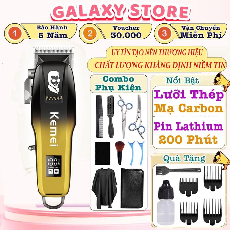 Máy Cắt Tóc Kemei 709A, Tông Đơ Cắt Tóc Người Lớn Trẻ Em, Tăng Đơ Hớt Tóc Nam, Gia Đình Cao Cấp