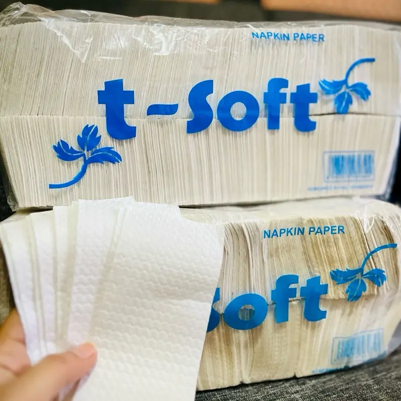 Tisu Makan Tsoft dan Tisue Green Belah Dua Tissue Napkin Isi 500 Lembar Kualitas Baik