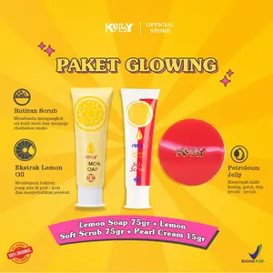 [BEST SELLER] PAKET GLOWING KELLY L. Soap 75gr + L. Scrub 75gr + Pearl Cream 15gr