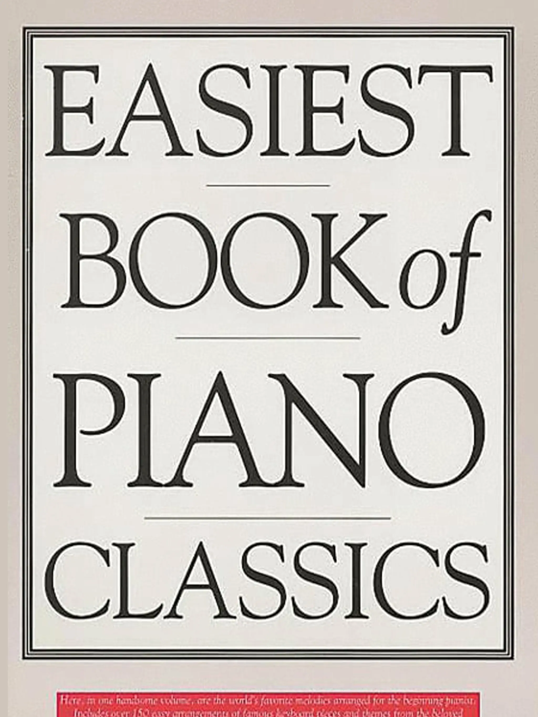 Buku Piano The Easiest Book Of Piano Classics