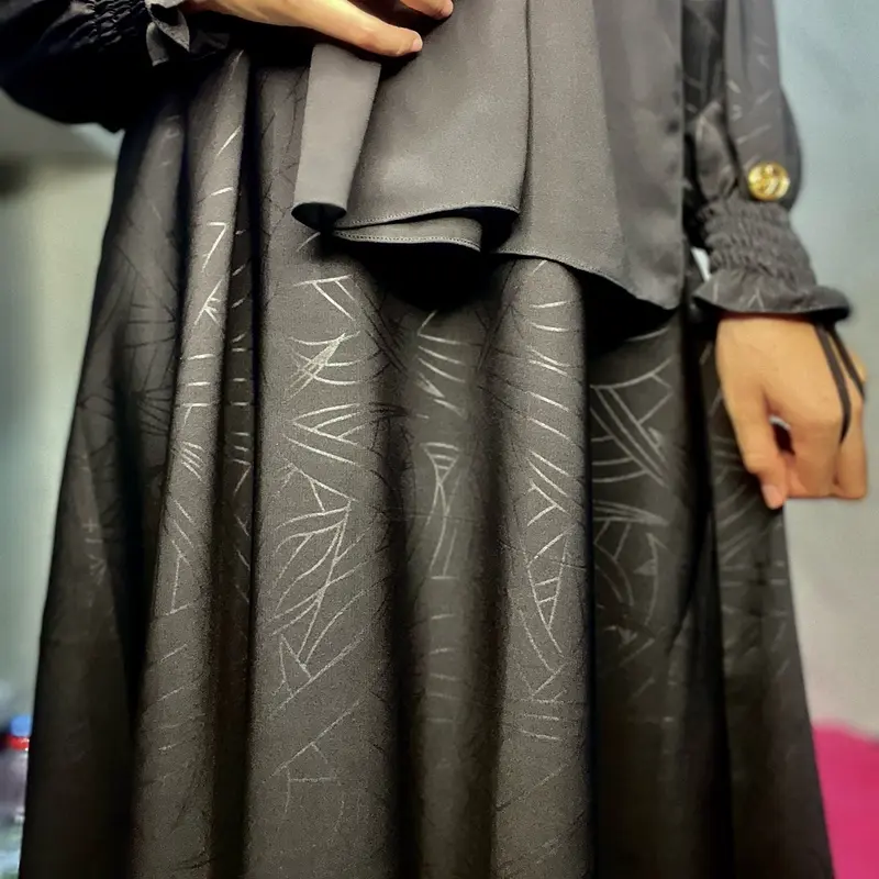 Abaya Aliyyah Abstrak Embos Muslim Wanita Gamis 1