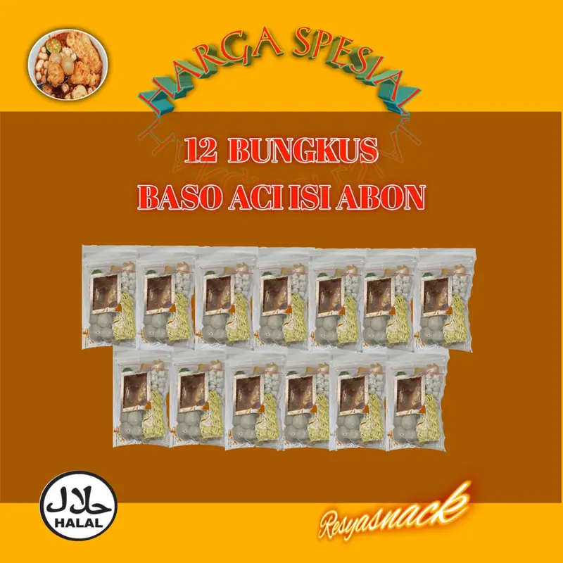 12 Bungkus Baso Aci Isi Abon Bonus 1 Pcs | Resyasneck 0
