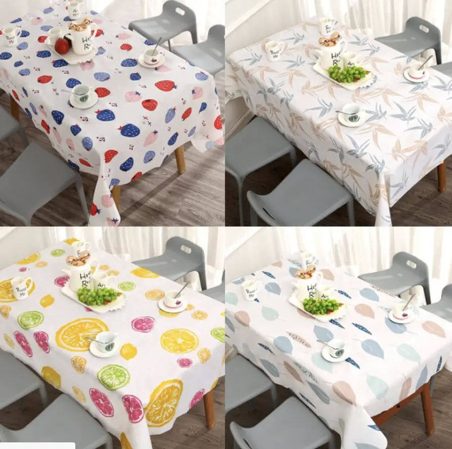 Taplak Meja Makan Waterproof Anti Air Cover Bahan Peva Dekorasi