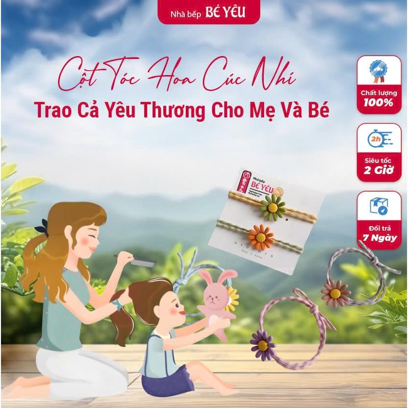 Cột tóc hoa cúc nhí, kiểu dáng xᶖnh xắn Hàn Quốc và nhiều màu sắc