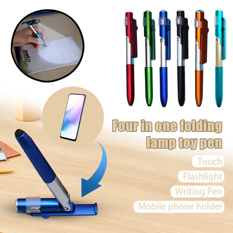 Bút Bi Đa Chức Năng, 4 Trong 1, Có Đèn LED, Giá Đỡ Điện Thoại Gấp Gọn, Bút Chì Viết Đọc Ban Đêm, Thích Hợp Cho Văn Phòng, Trường Học Và Học Sinh, Bút Cảm Ứng Văn Phòng Phẩm, Cho Máy Tính Bảng Và Điện Thoại Di Động