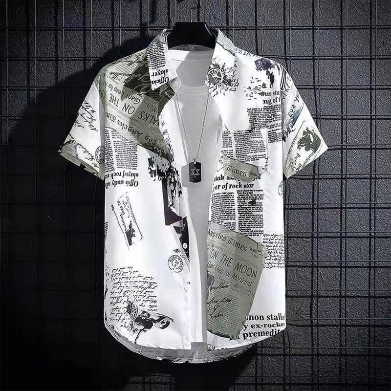 Áo Sơ Mi Mùa Hè, Phong Cách Hồng Kông, Thương Hiệu Thời Trang Ins Báo, Phong Cách Hip Hop, Áo Đôi, Ruan Shuai, Dáng Rộng Vừa Vặn, Áo Sơ Mi ngắn Tay, Thời Trang, SS24 1