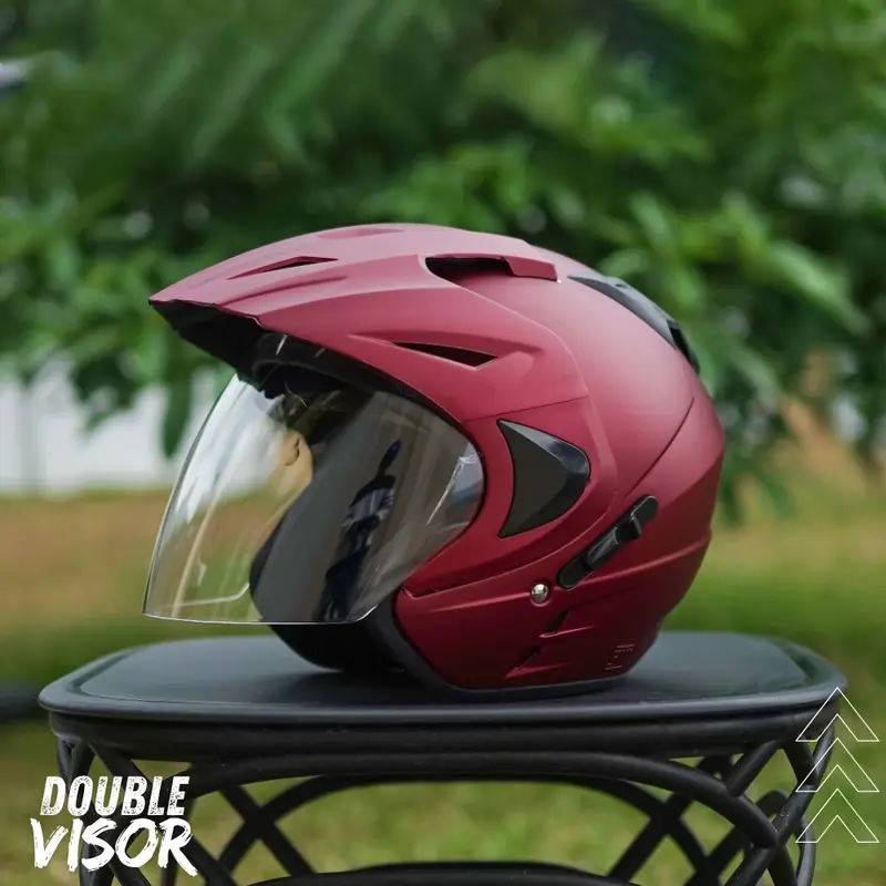 INK Helm JP8 Half Face Pria Wanita SNI Double Visor 4