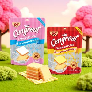 ปังกรอบเนยหนึบ  ขนาด420กรัม พร้อมส่ง สูตรใหม่[2รสชาติ 42ชิ้น]