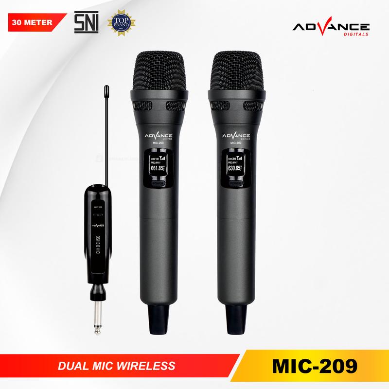 【COD】Advance MIC-209 Double Mic Wireless Recharger Bisa digunakan untuk Souncard/Speaker Garansi Resmi 1 Tahun    Microphone Black 1