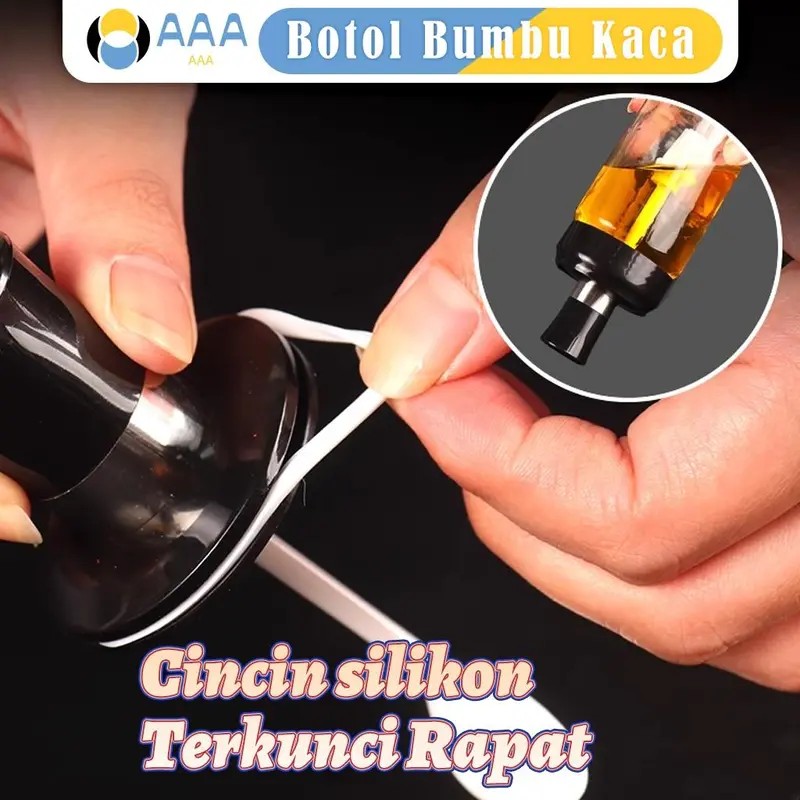 (AAA) Paket Combo Spesial Rak Bumbu Dapur + Botol Minyak 630ML + Oil Pot Minyak 1.3 L + Botol Bumbu kaca 6