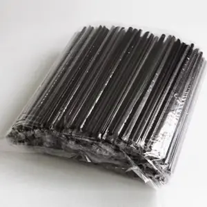 Sedotan plastik 500 pcs. Sedotan plastik hitam. Sedotan steril. Disposable Tableware Higenis